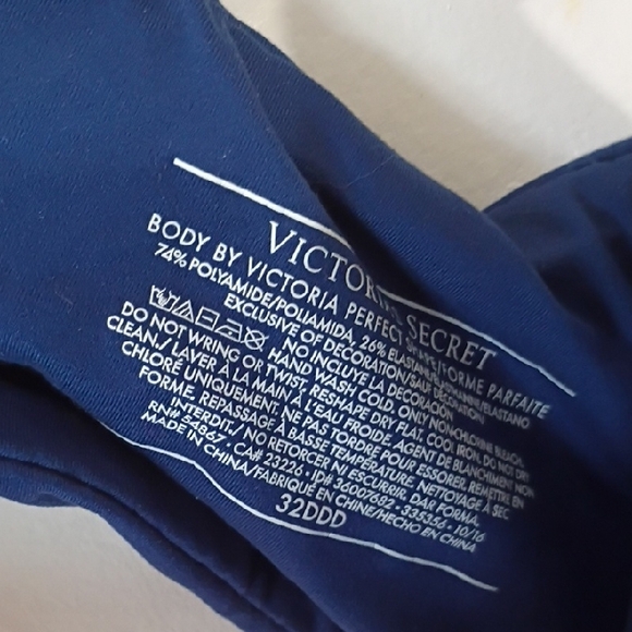 Victoria's Secret Bra 32DDD 32F Navy Blue Perfect Shape Bra - Picture 4 of 11